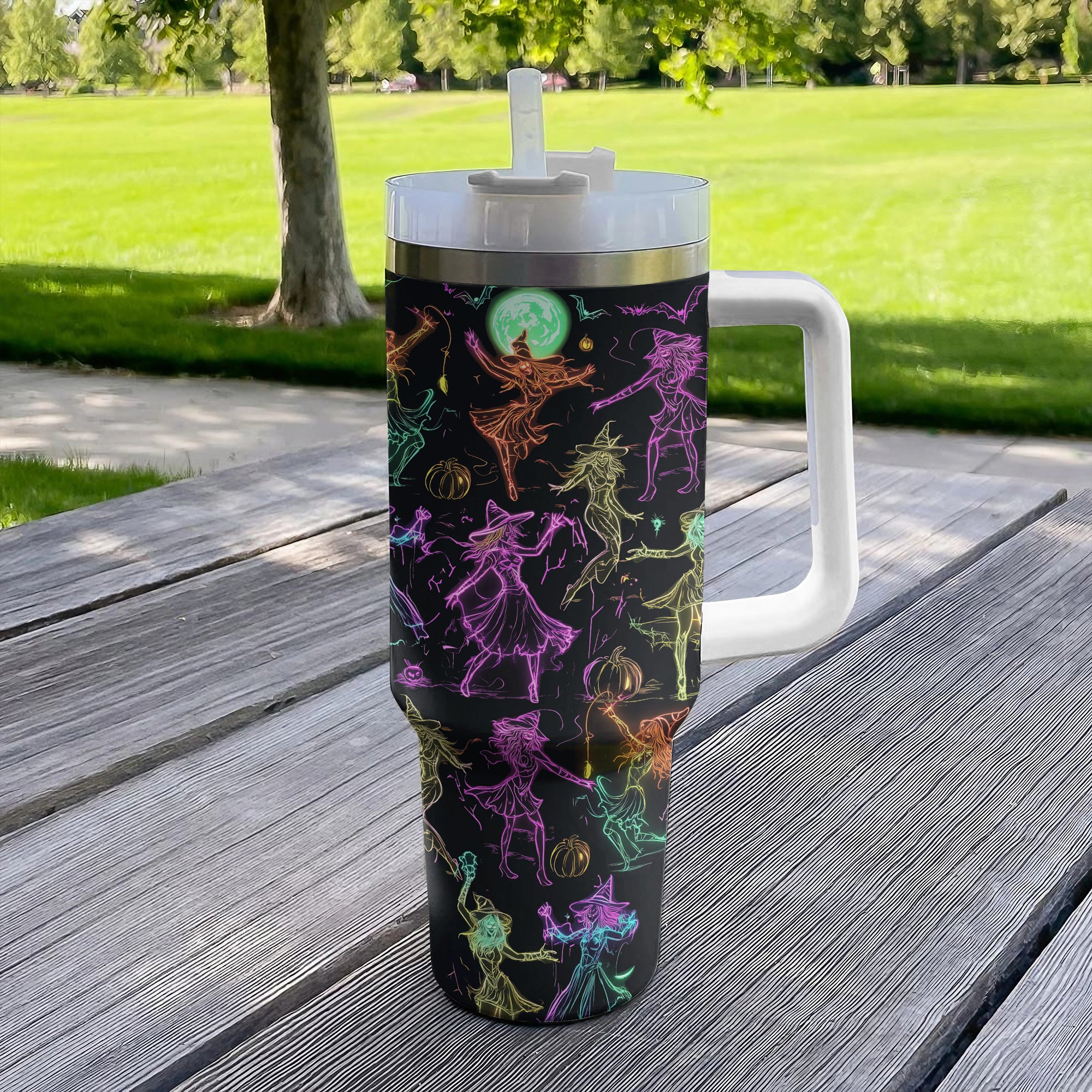 Halloween Neon Witch Dance Custom Stanley Cup 40 oz 30 oz Tumbler With HandleTVC2301644 - Image 2