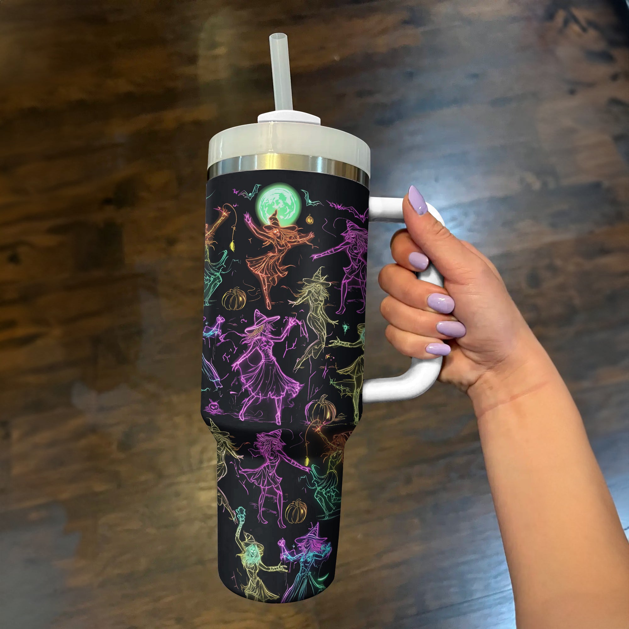 Halloween Neon Witch Dance Custom Stanley Cup 40 oz 30 oz Tumbler With HandleTVC2301644 - Image 3