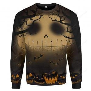 Halloween Night Pumpkin Ugly Christmas Sweater Adult 3D Funny Matching for family