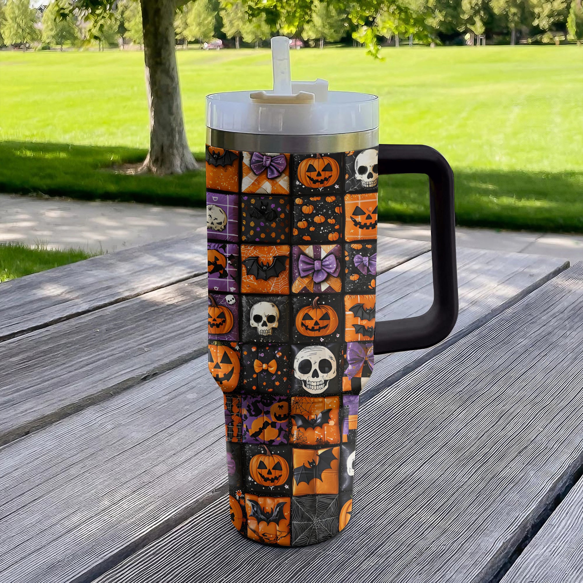 Halloween Patchwork Custom Stanley Cup 40 oz 30 oz Tumbler With HandleTVC2301682 - Image 4