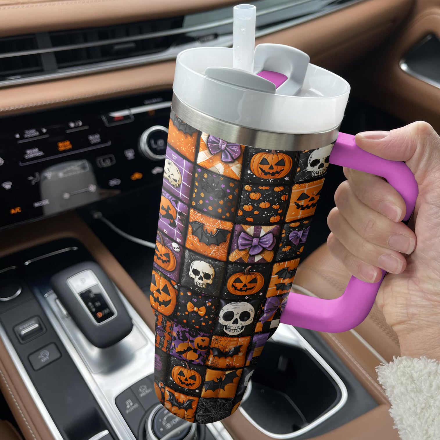 Halloween Patchwork Custom Stanley Cup 40 oz 30 oz Tumbler With HandleTVC2301682 - Image 3
