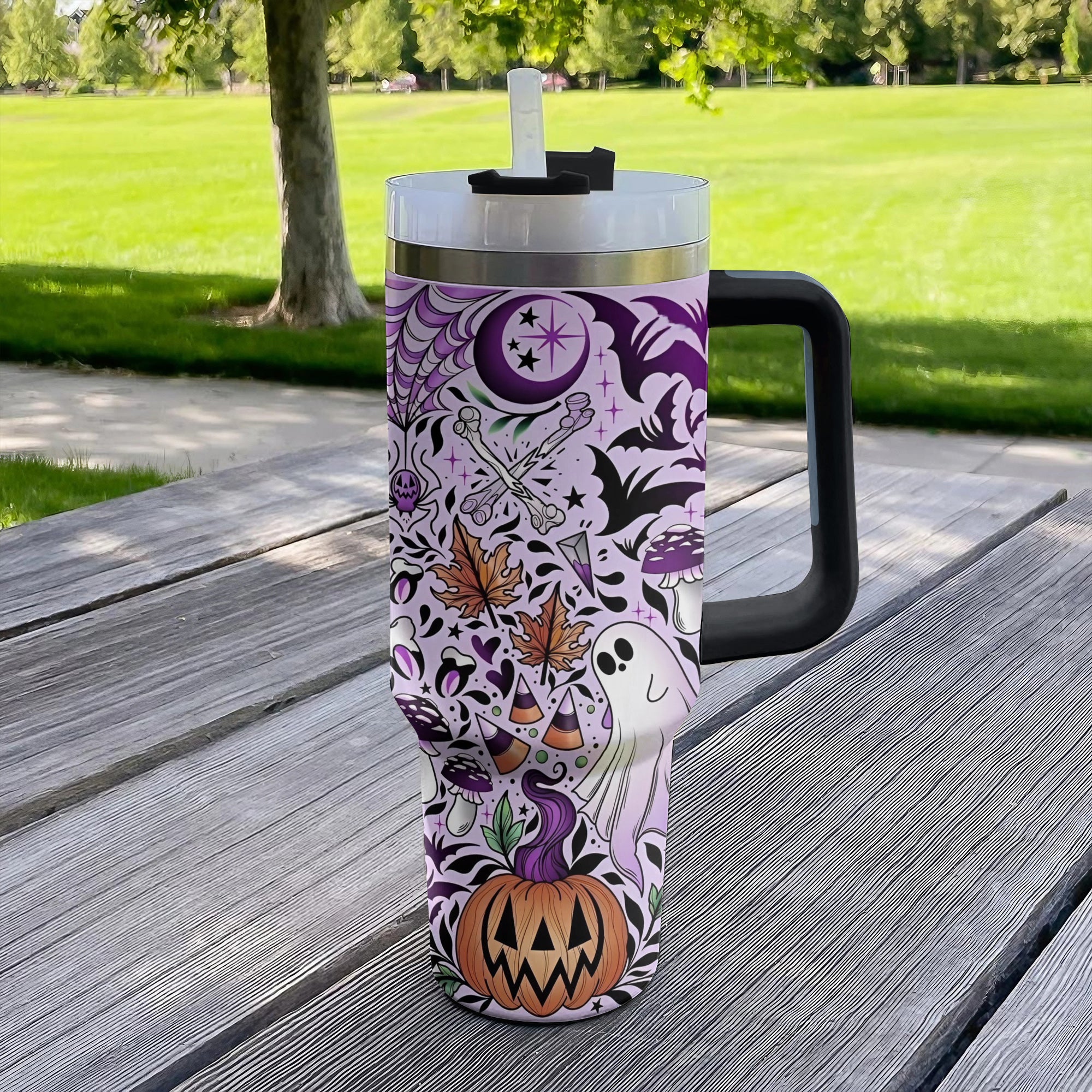 Halloween Pattern Custom Stanley Cup 40 oz 30 oz Tumbler With HandleTVC2301644 - Image 2
