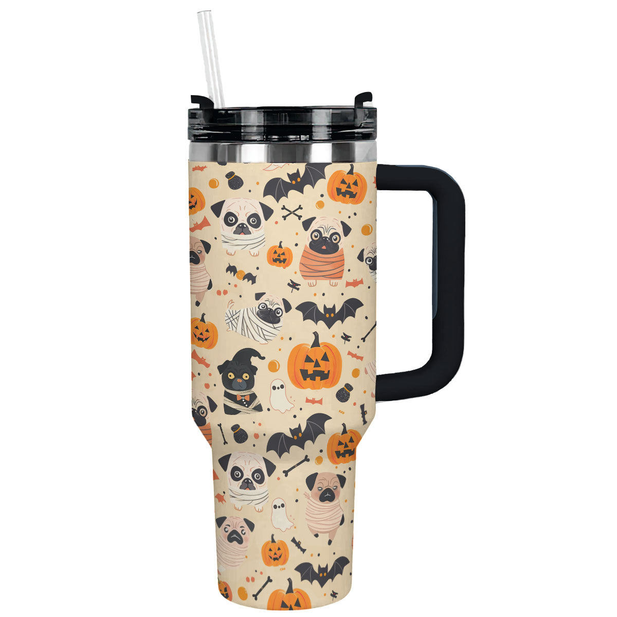 Halloween Pug Mummy Custom Stanley Cup 40 oz 30 oz Tumbler With HandleTVC2301679