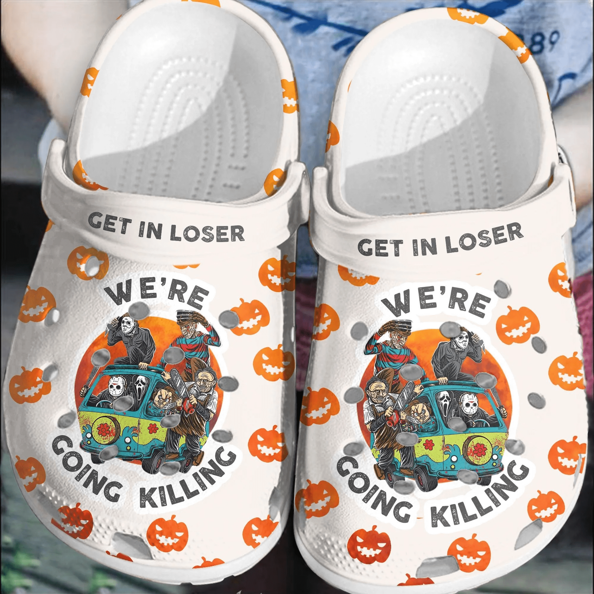 Halloween pumkin Shoes HLW-4 Crocs Crocband Clogs Shoes For Men Women