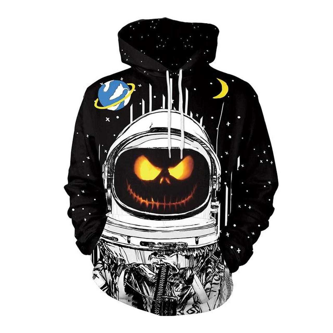 Halloween Pumpkin Lantern Astronaut Devil 3D All Over Print Hoodie, Zip Hoodie
