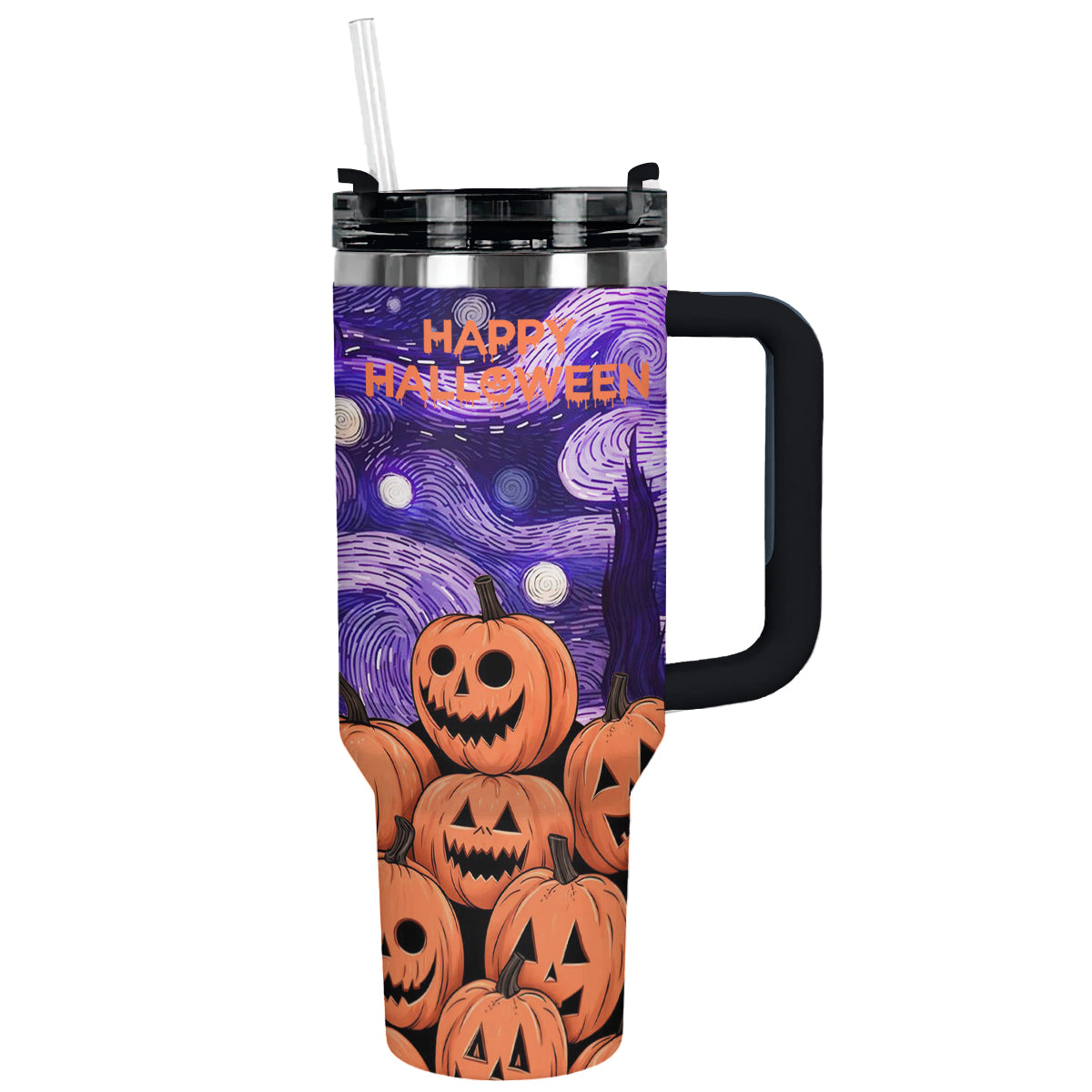Halloween Pumpkin Starry Night Custom Stanley Cup 40 oz 30 oz Tumbler With HandleTVC2301679