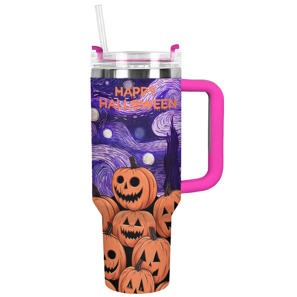 Halloween Pumpkin Starry Night Custom Stanley Cup 40 oz 30 oz Tumbler With HandleTVC2301679 - Image 6