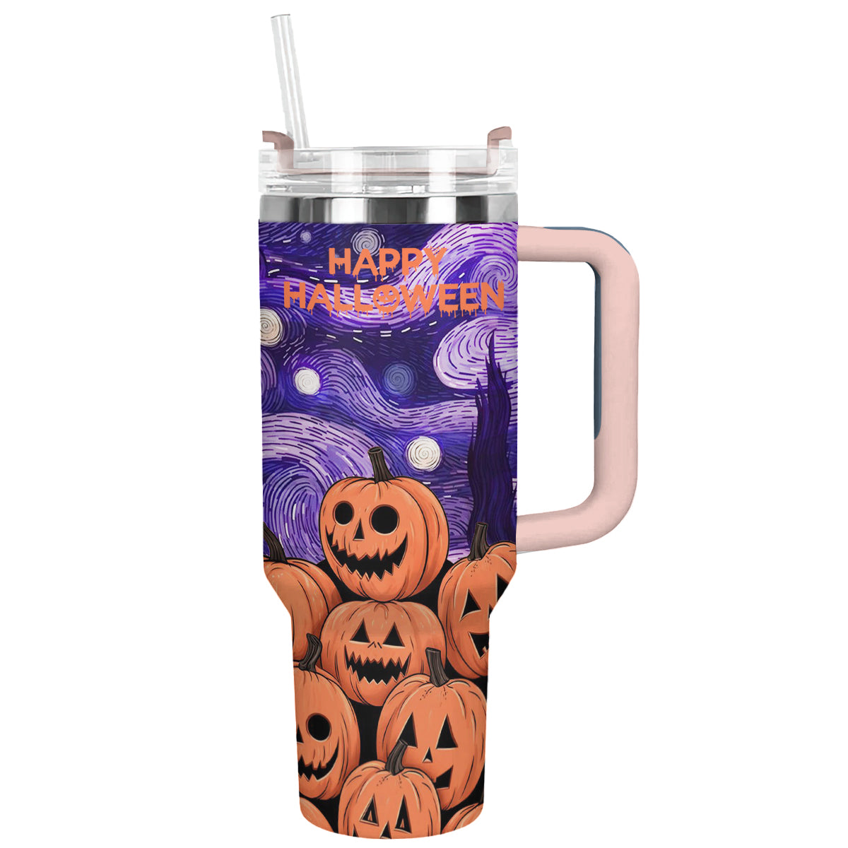 Halloween Pumpkin Starry Night Custom Stanley Cup 40 oz 30 oz Tumbler With HandleTVC2301679 - Image 7