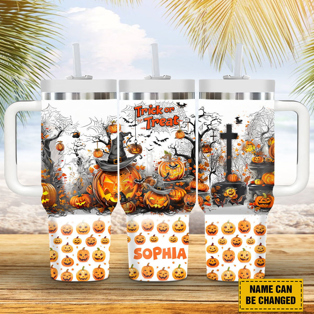 Halloween Pumpkin Trick Or Treat Custom Stanley Cup 40 oz 30 oz Tumbler With HandleTVC2301691