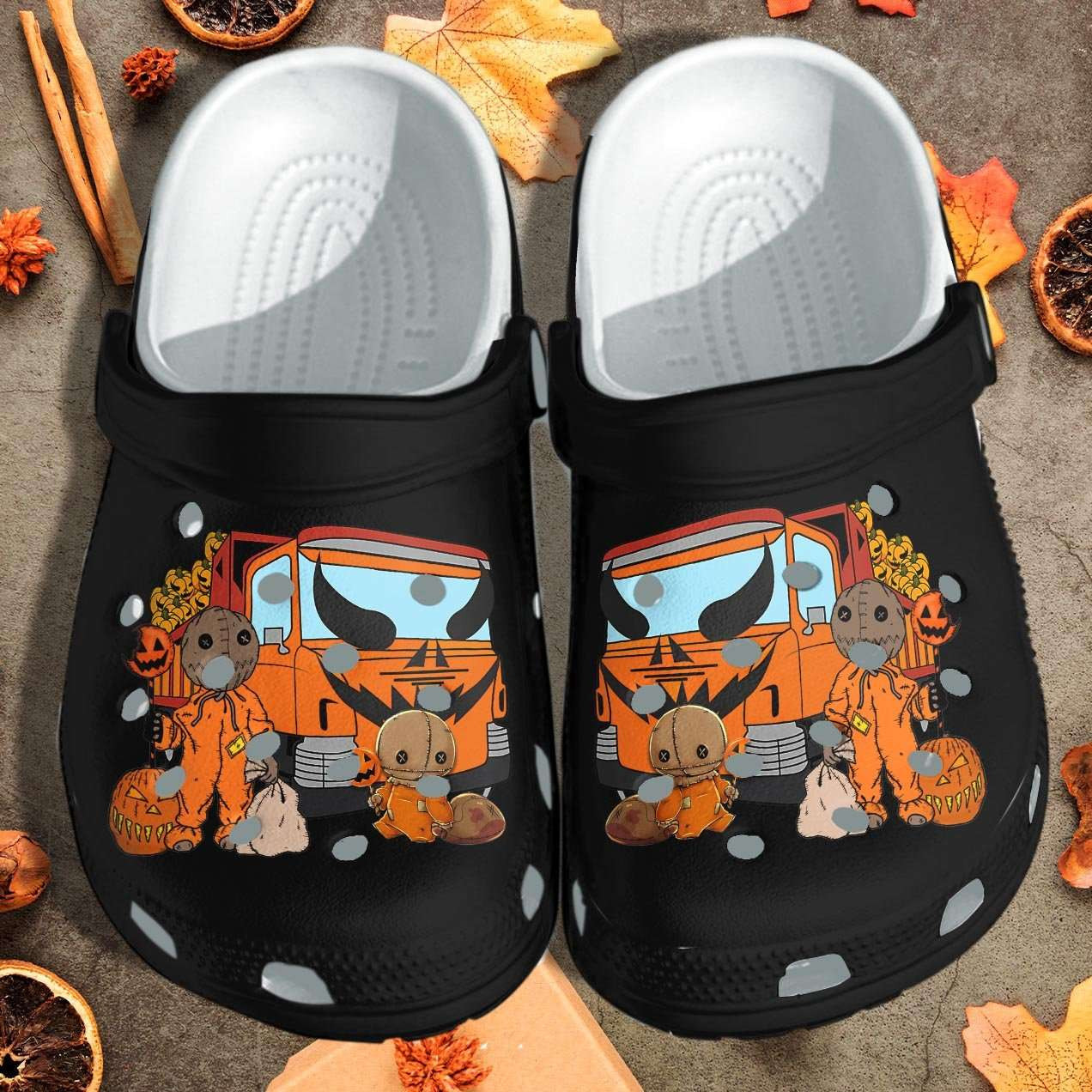Halloween Pumpkin Truck Crocband Clogs Shoes