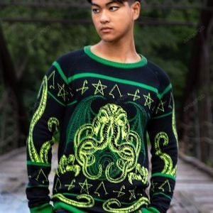 Halloween Rage Of Cthulhu Ugly Christmas Sweater Adult 3D Funny Matching for family