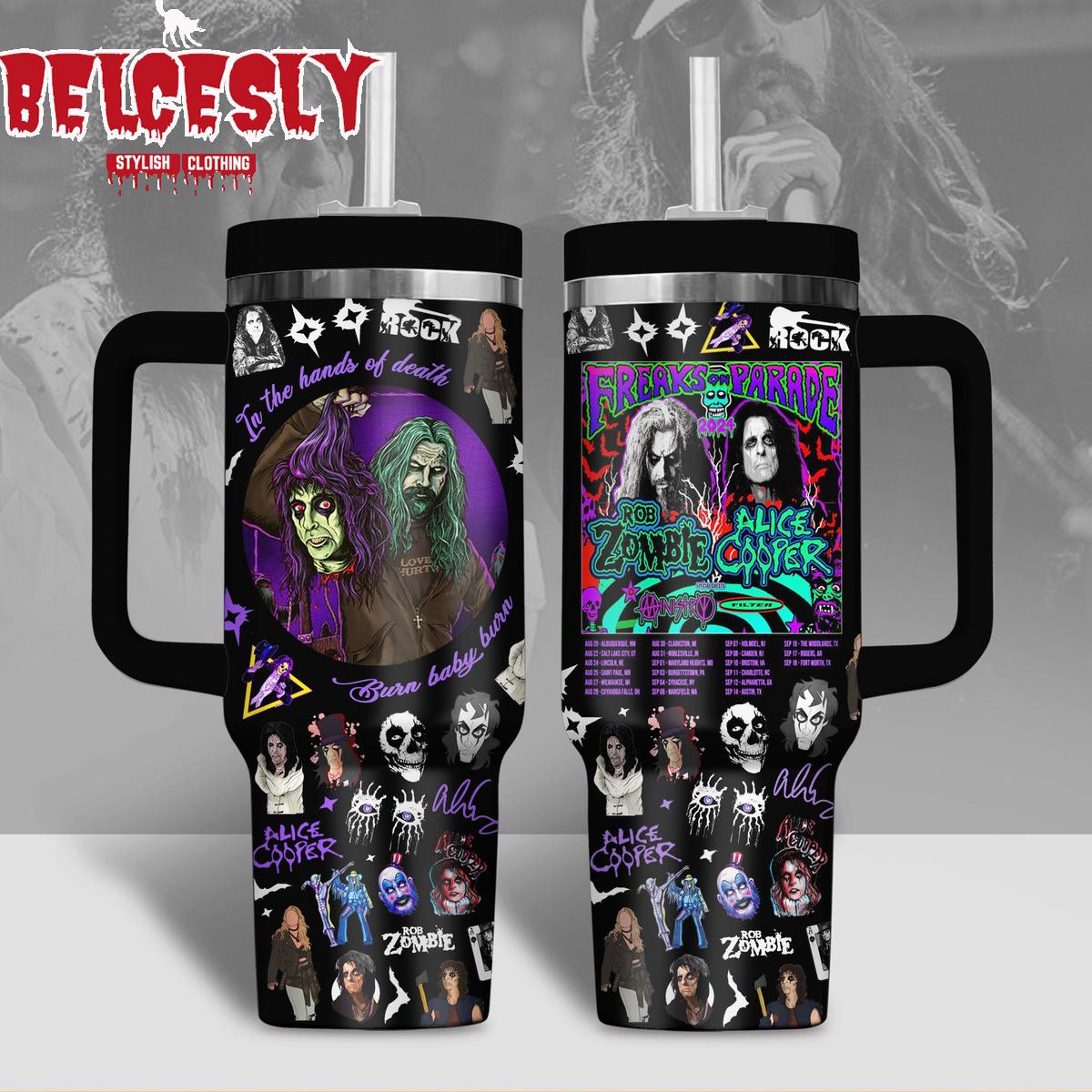 Halloween Rob Zombie And Alice Cooper Music Custom Stanley Cup 40 oz 30 oz Tumbler With HandleTVC2301536