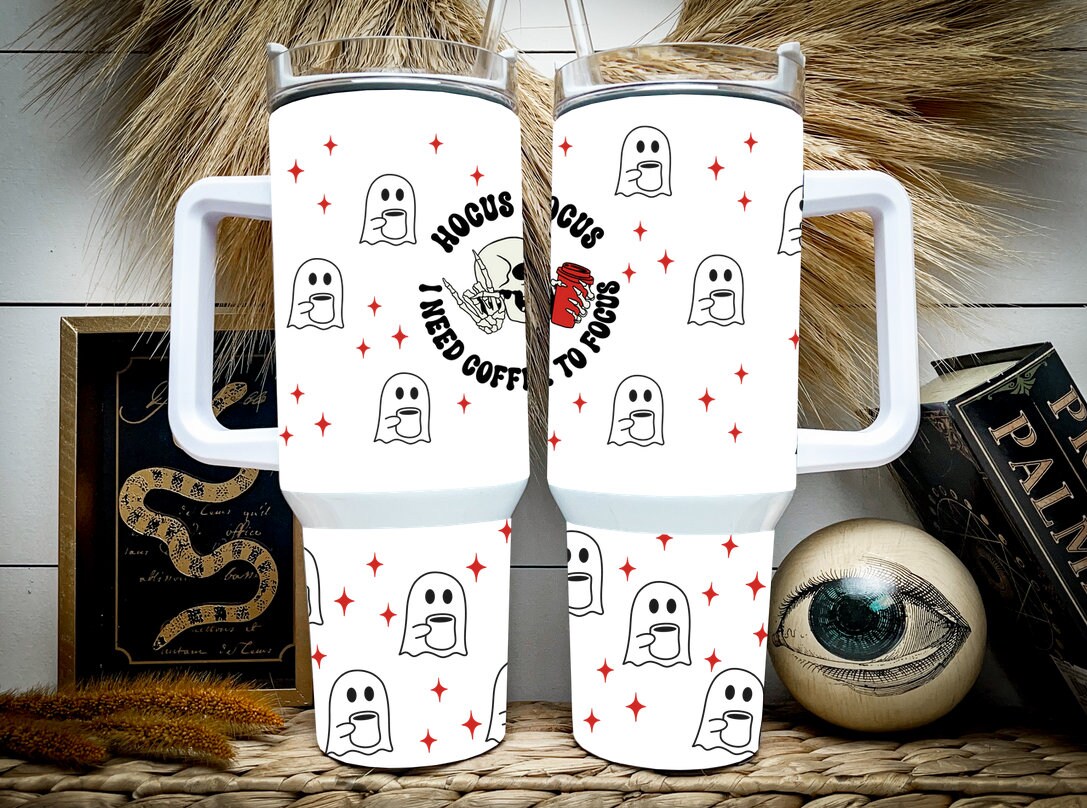 Halloween Skull And Ghosts Custom Stanley Cup 40 oz 30 oz Tumbler With HandleTVC2301940 - Image 2