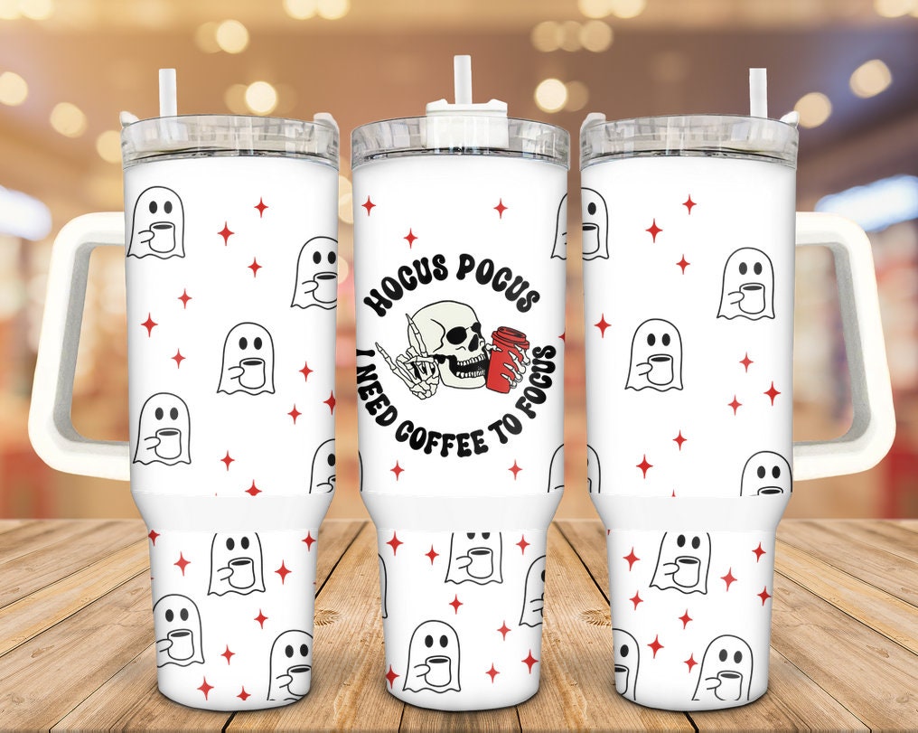 Halloween Skull And Ghosts Custom Stanley Cup 40 oz 30 oz Tumbler With HandleTVC2301940