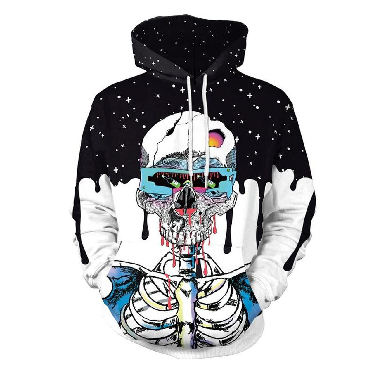 Halloween Skull And Skeleton 3D All Over Print Hoodie, Zip Hoodie