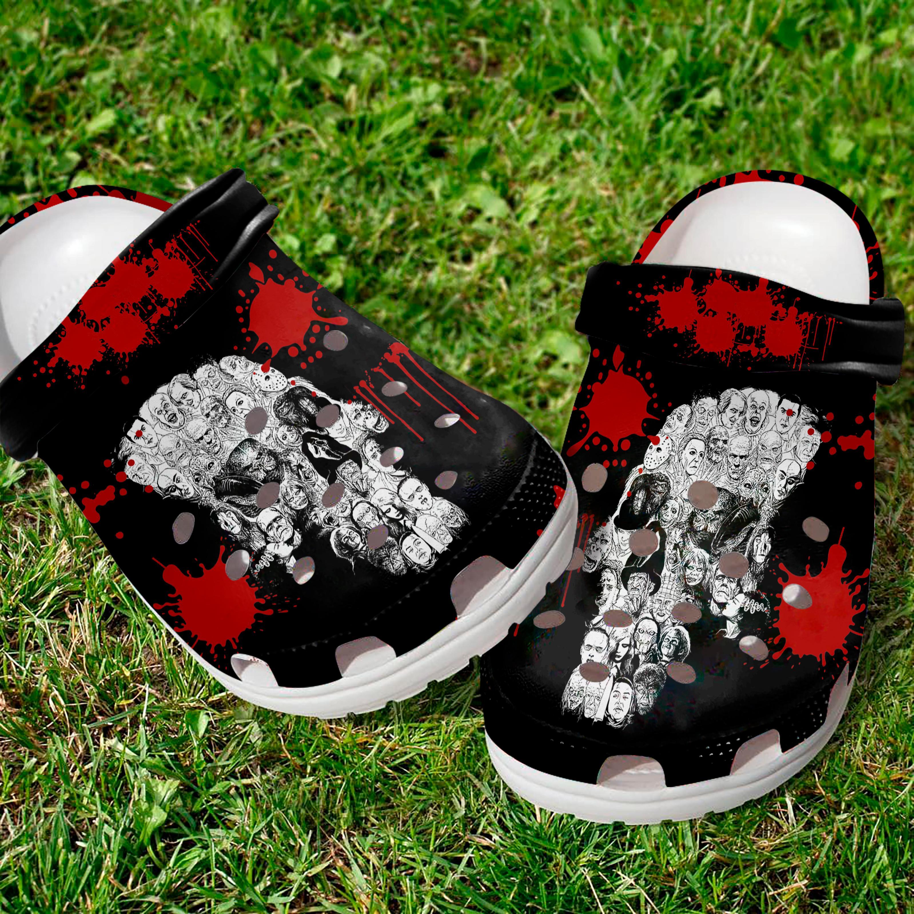 Halloween Skull Villians Crocs Crocband Clogs Shoes Comfortable For Men Women and Kids
