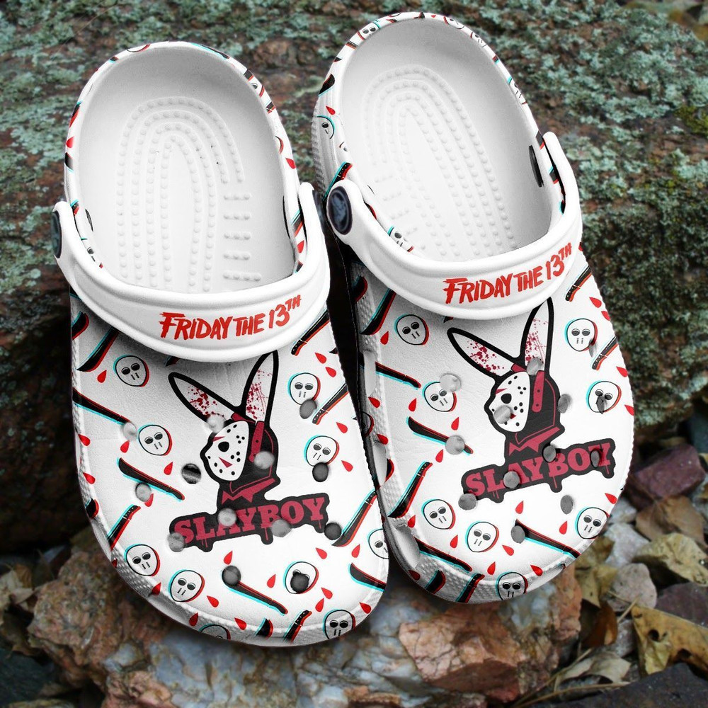 Halloween Slayboy Playboy Rabbit 13Th Friday A124 Gift For Lover Rubber clog Shoes Comfy Footwear