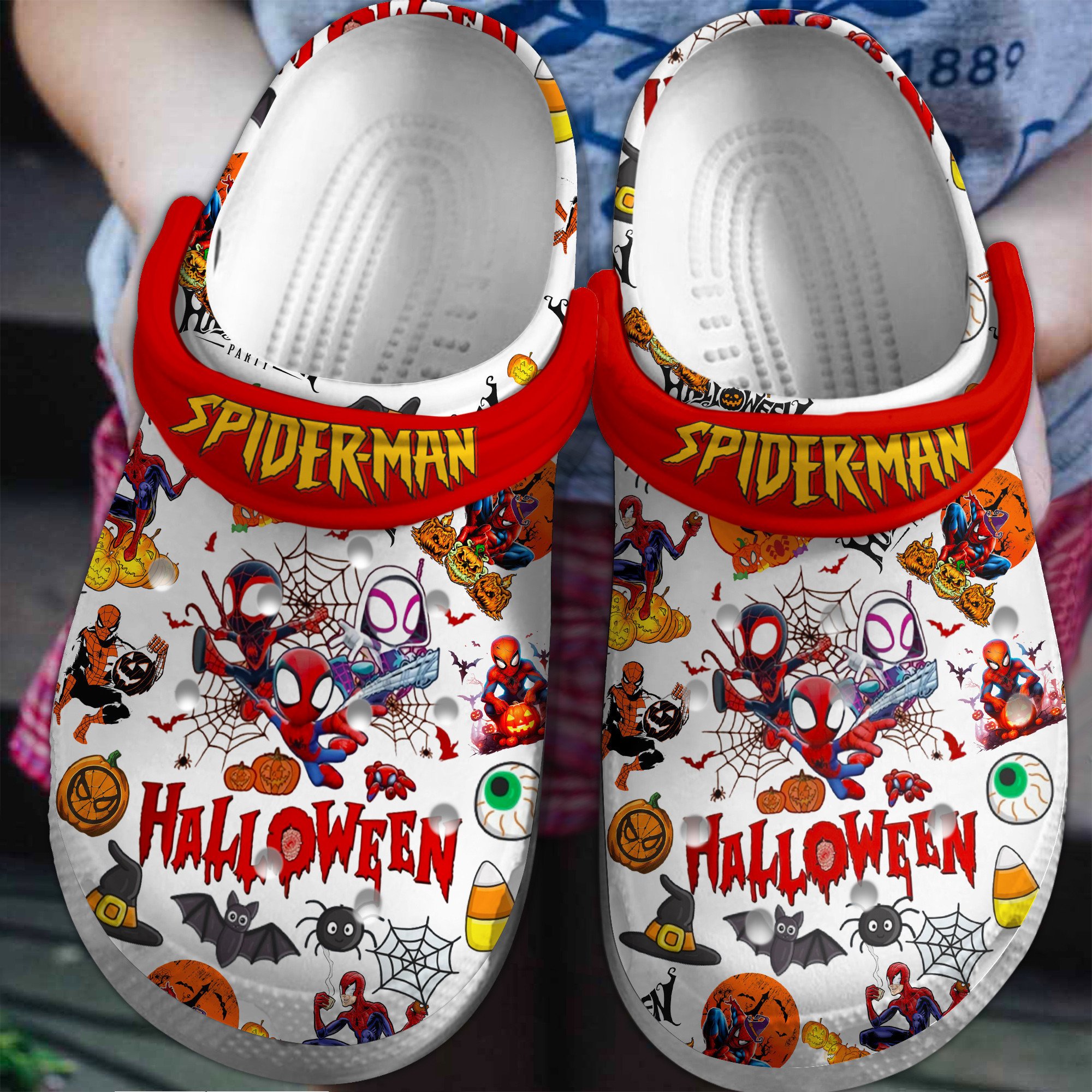 Halloween Spider Man Movie Crocs Crocband Clogs Shoes Comfortable For Men Women and Kids