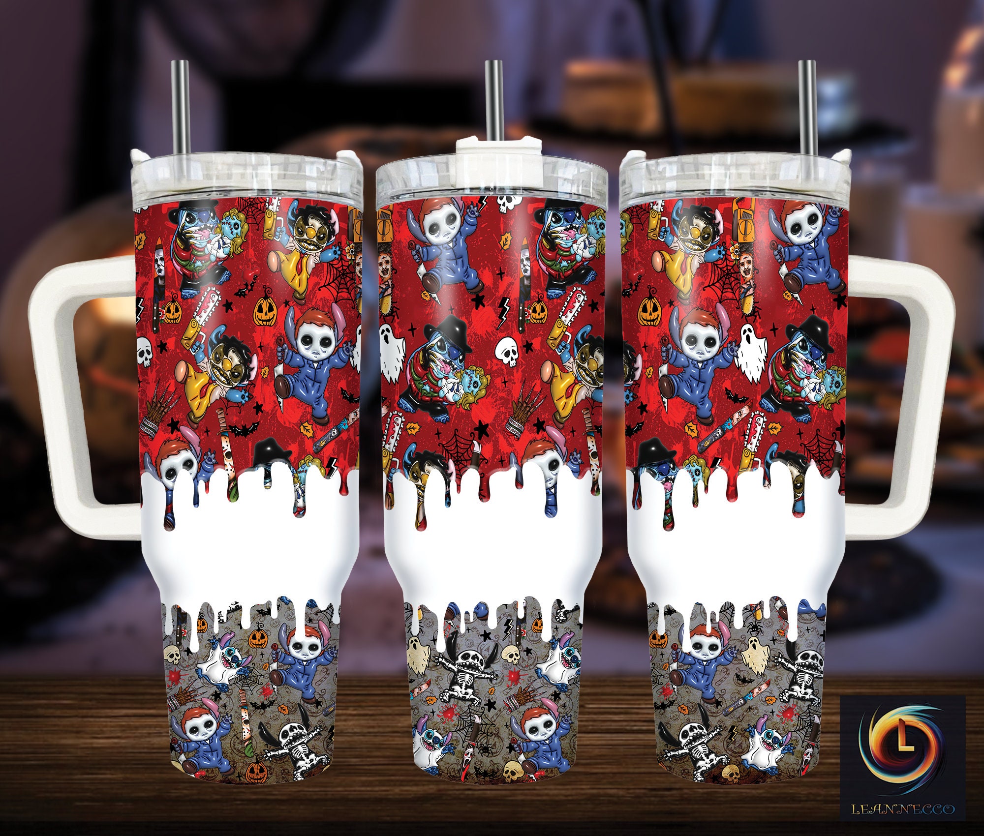 Halloween Stitch Disney Cartoon Custom Stanley Cup 40 oz 30 oz Tumbler With HandleTVC230101