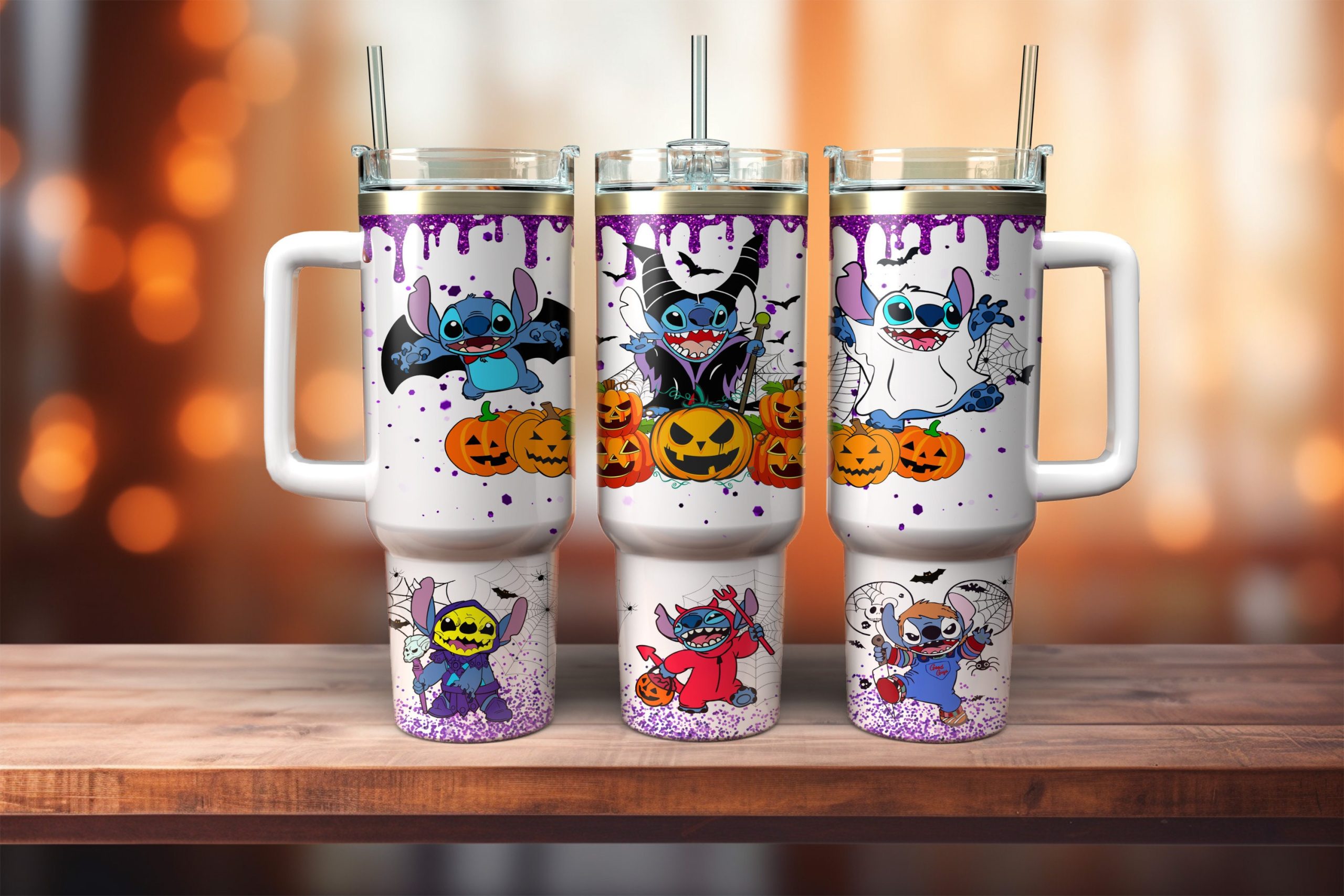 Halloween Stitch Disney Cartoon Custom Stanley Cup 40 oz 30 oz Tumbler With HandleTVC2301881