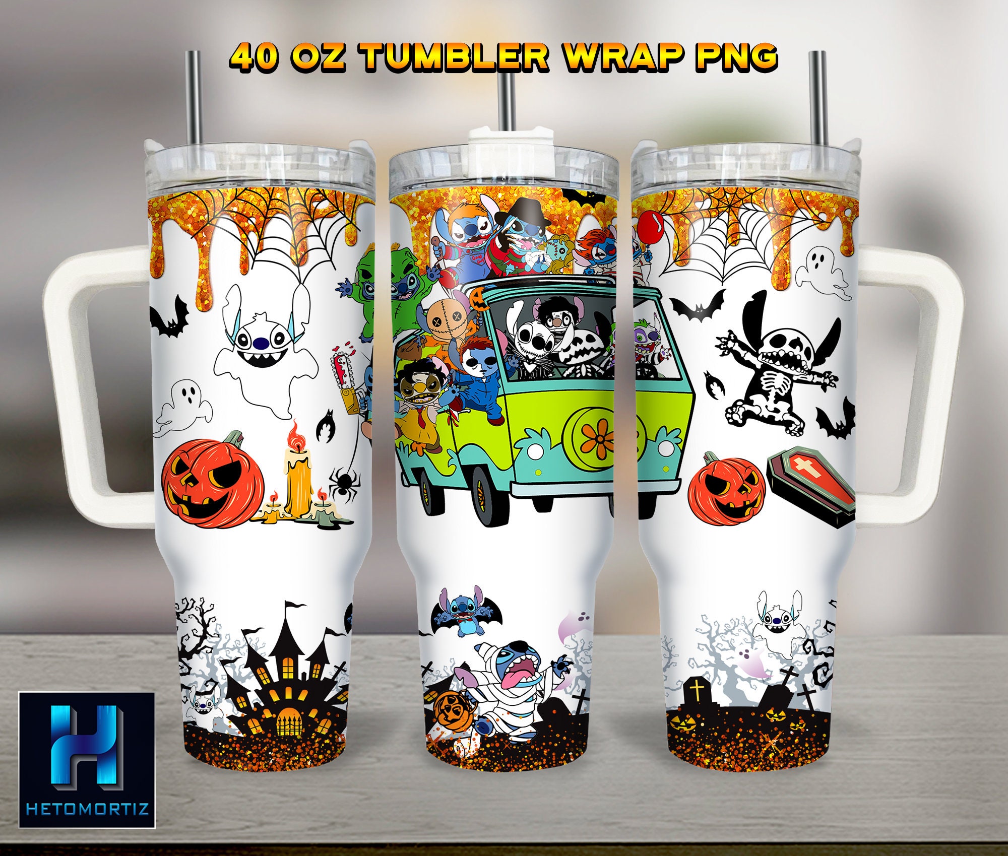 Halloween Stitch Disney Cartoon Custom Stanley Cup 40 oz 30 oz Tumbler With HandleTVC2301969