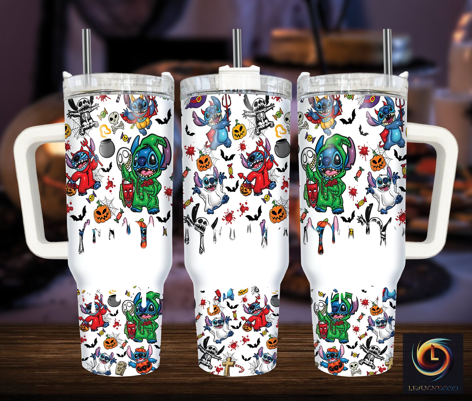 Halloween Stitch Disney Cartoon Custom Stanley Cup 40 oz 30 oz Tumbler With HandleTVC2301995