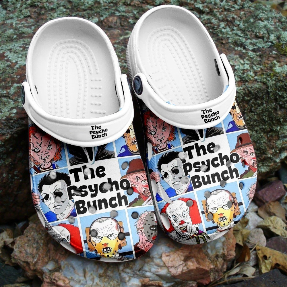 Halloween The Psycho Bunch A124 Gift For Lover Rubber clog Shoes Comfy Footwear