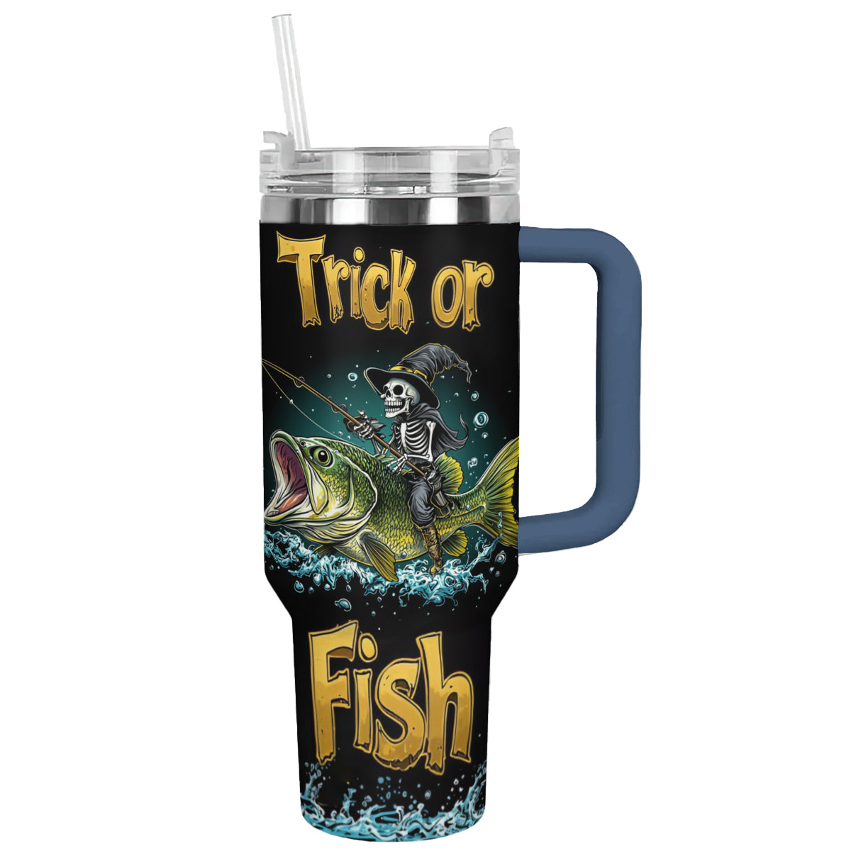 Halloween Trick Or Fish Custom Stanley Cup 40 oz 30 oz Tumbler With HandleTVC2301585
