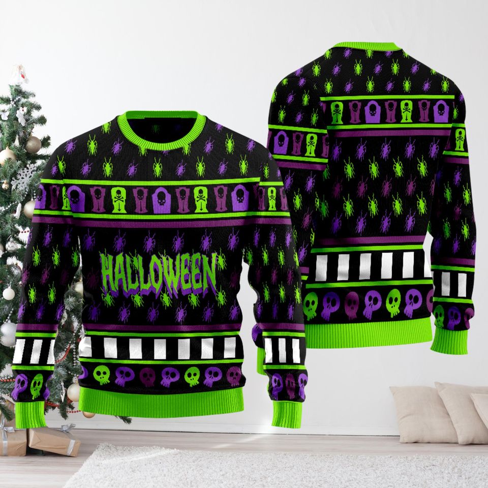 Halloween Ugly Christmas Sweater, Horror Movie