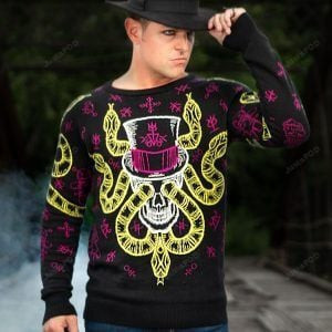 Halloween Voodoo Skull Ugly Christmas Sweater Adult 3D Funny Matching for family