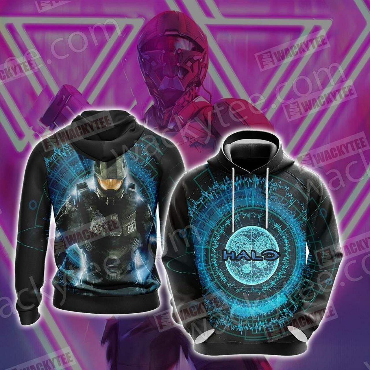Halo - Futuristic 3D All Over Print Hoodie, Zip Hoodie
