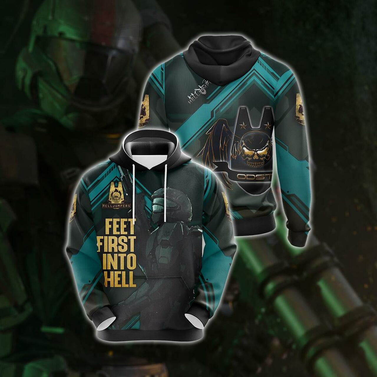 Halo - Helljumper Unisex 3D All Over Print Hoodie, Zip Hoodie