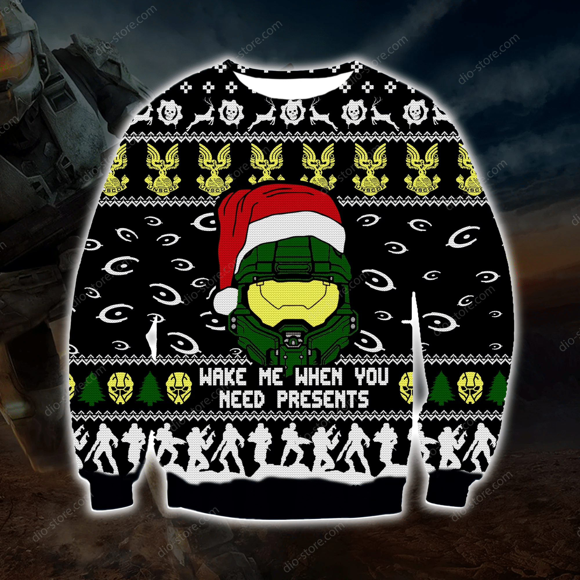 Halo Knitting Pattern 3D Print Ugly Christmas Sweater Adult 3D Funny Matching for family