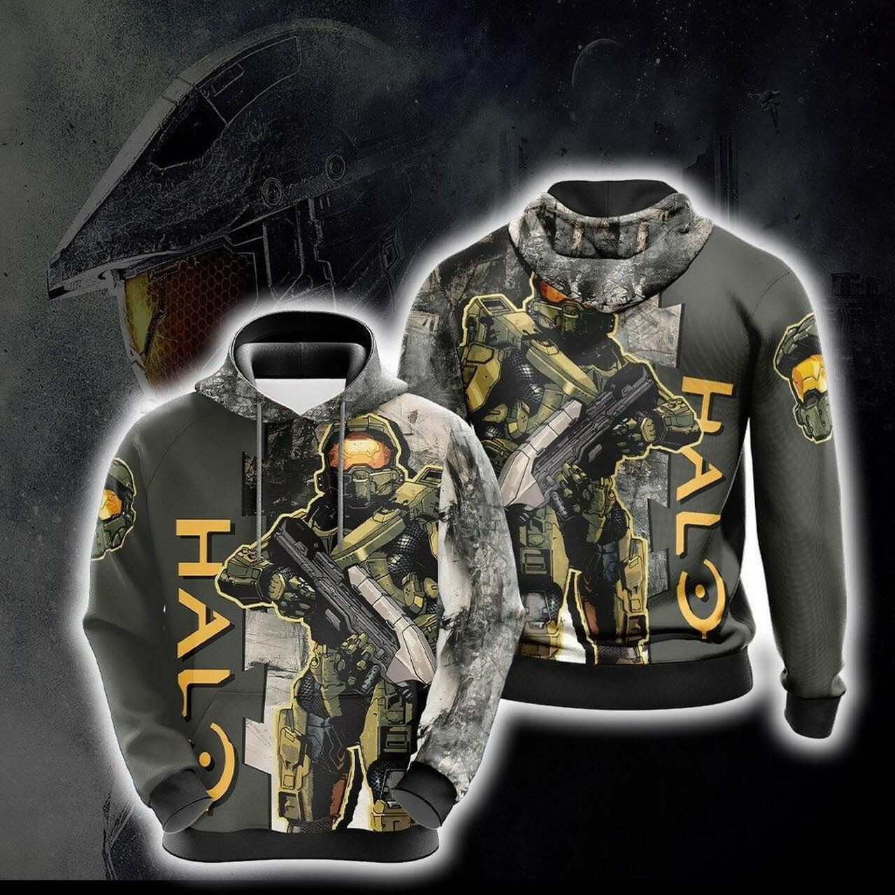 Halo Unisex 3D All Over Print Hoodie, Zip Hoodie
