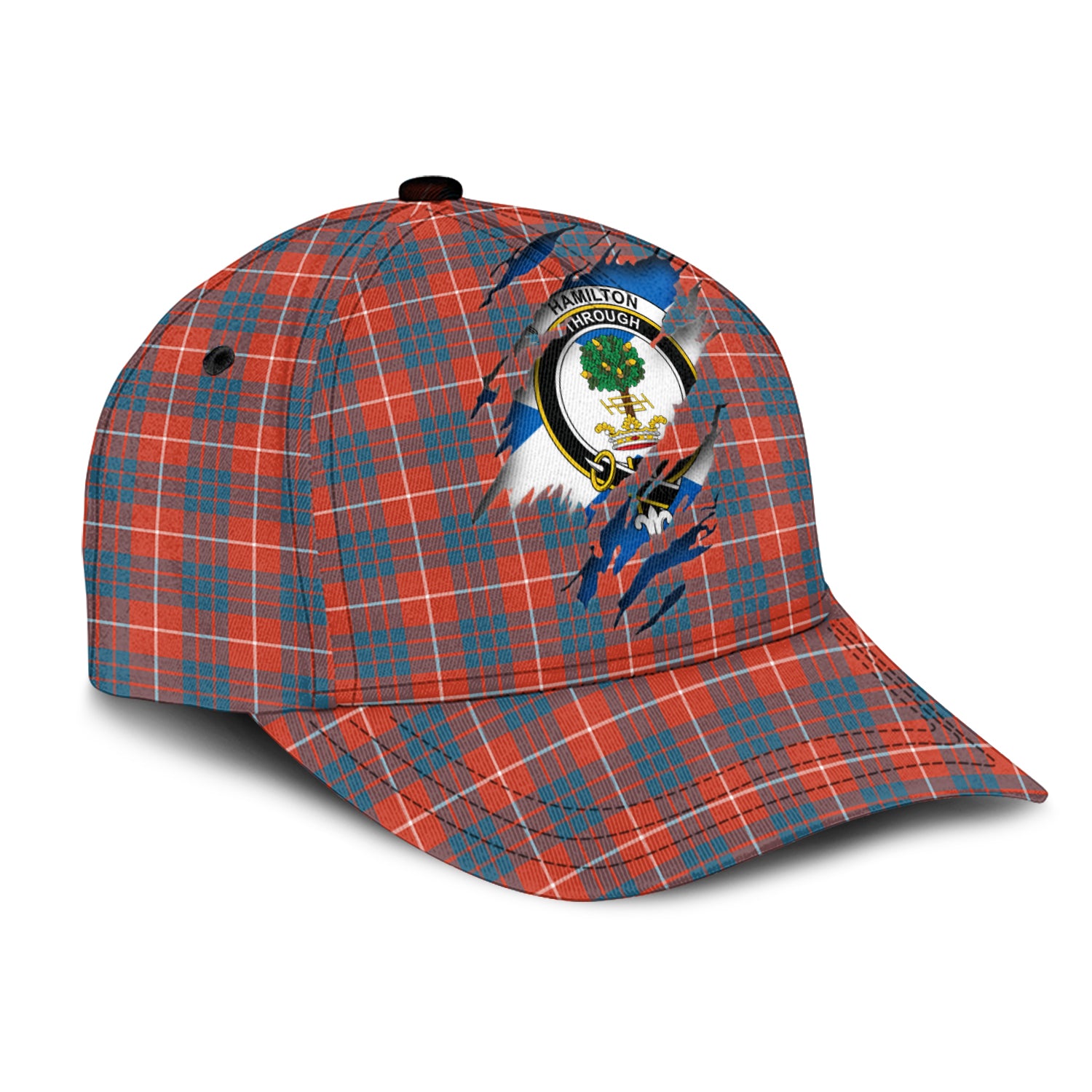 Hamilton Ancient Tartan Plaid Cap, Family Crest In Me Style Tartan Baseball Cap TS23 Trucker Hats Custom Hats Gifts For Men & Women