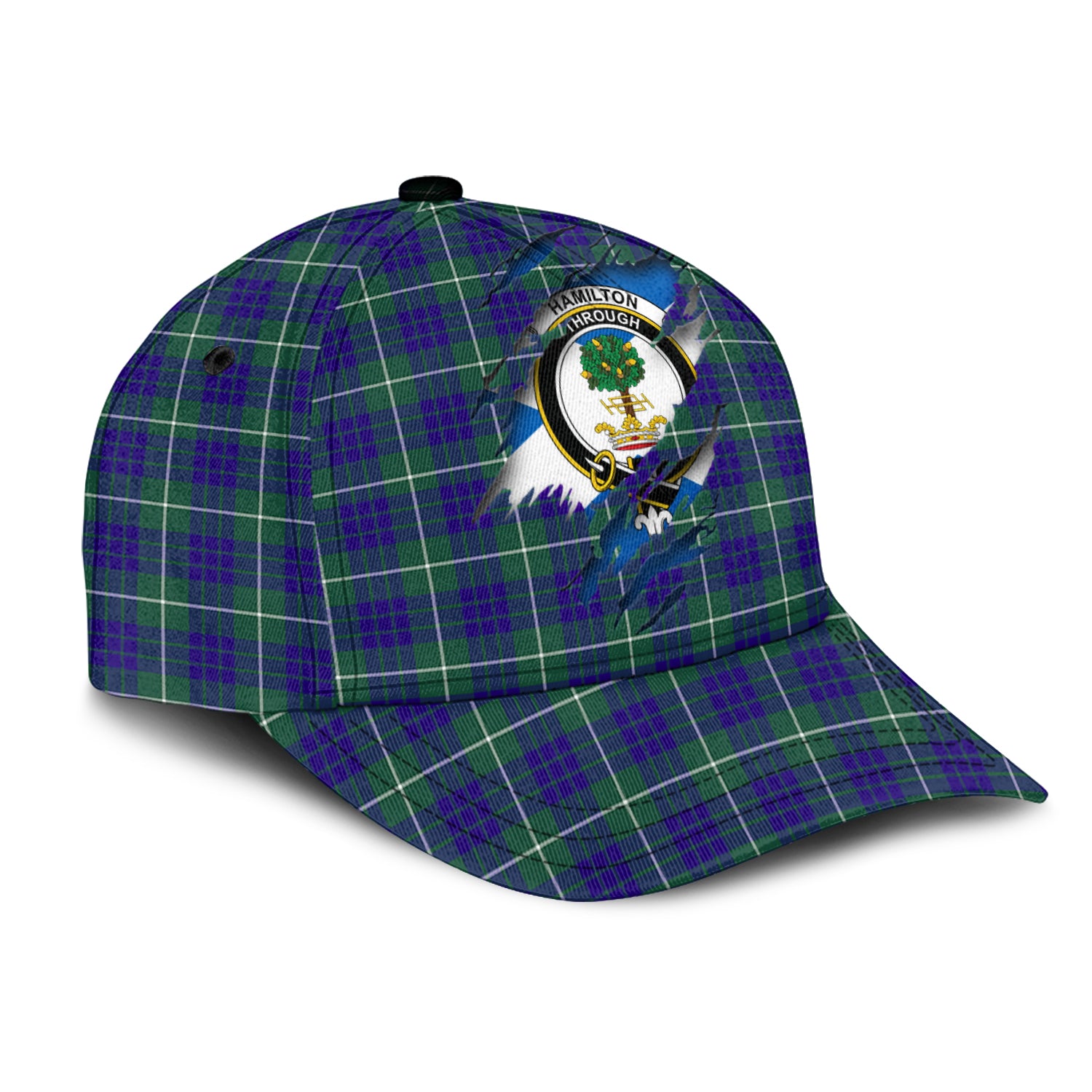 Hamilton Hunting Modern Tartan Plaid Cap, Family Crest In Me Style Tartan Baseball Cap TS23 Trucker Hats Custom Hats Gifts For Men & Women