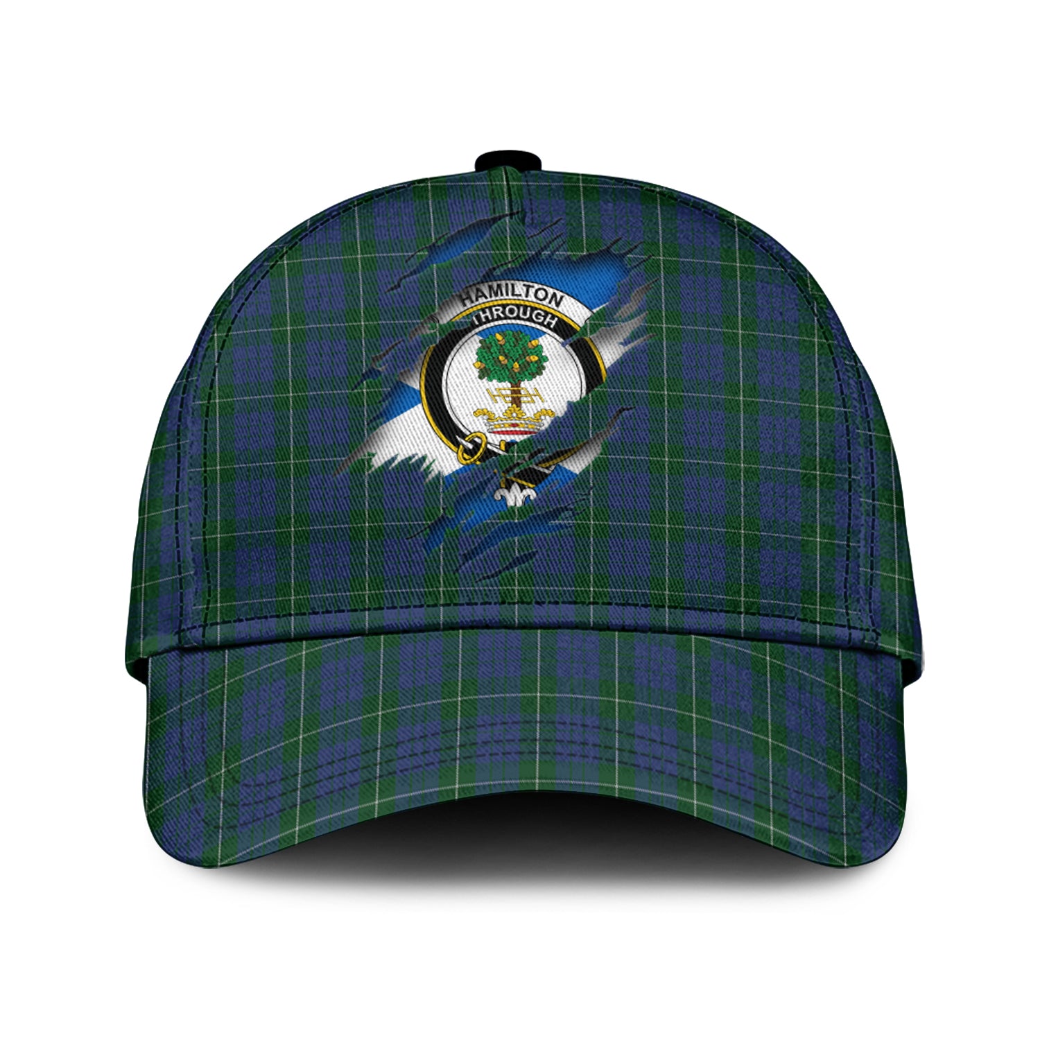 Hamilton Hunting Tartan Plaid Cap, Family Crest In Me Style Tartan Baseball Cap TS23 Trucker Hats Custom Hats Gifts For Men & Women