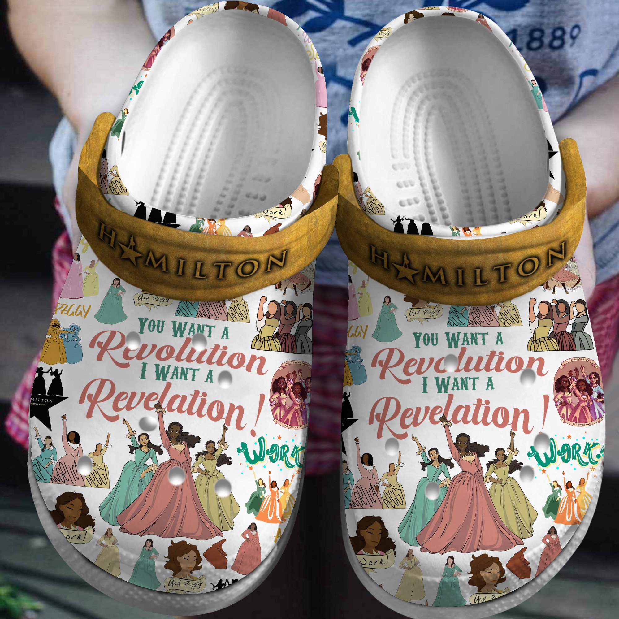 Hamilton Music Crocs Crocband Clogs Shoes Comfortable For Men Women and Kids