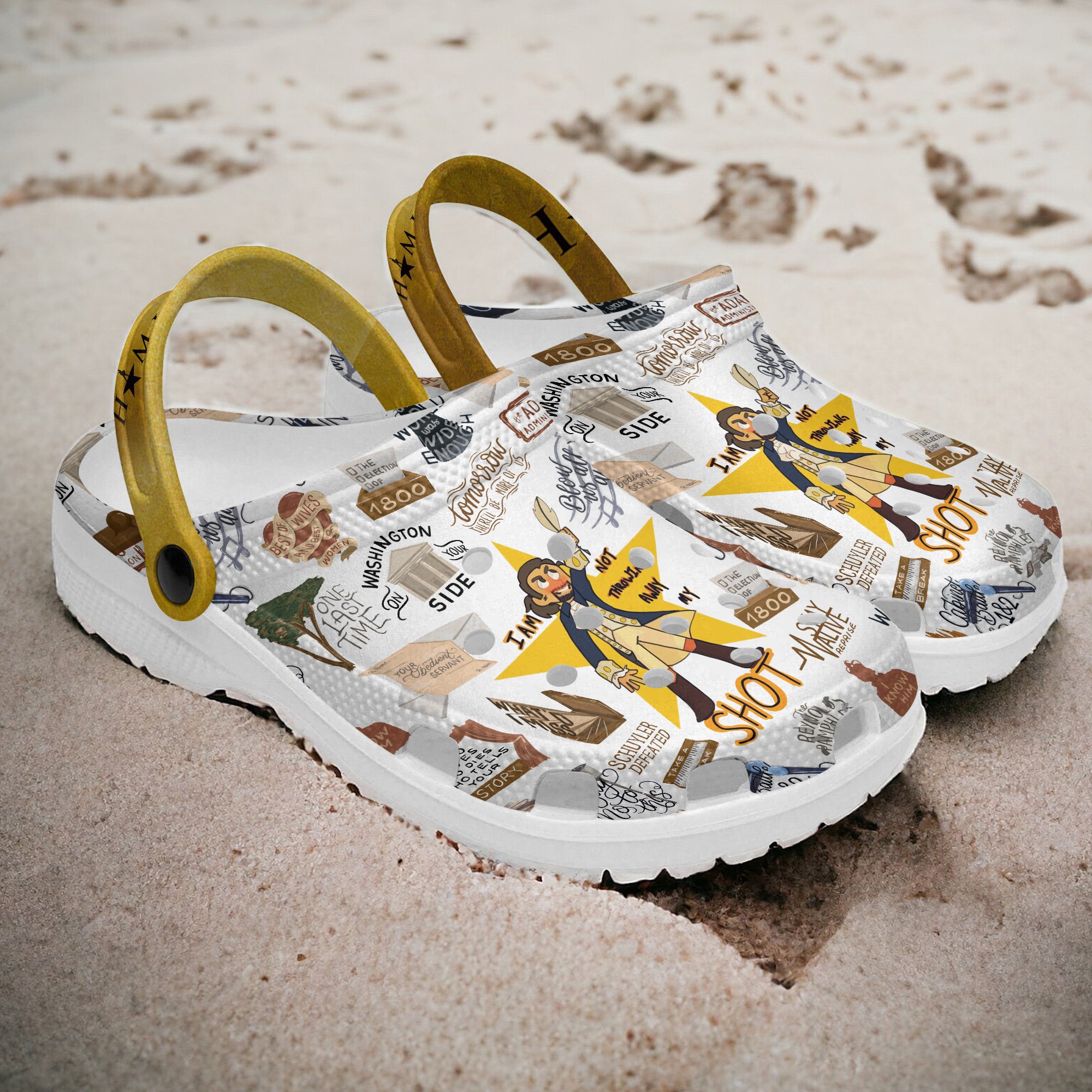 Hamilton Music Crocs Crocband Clogs Shoes Comfortable For Men Women and Kids