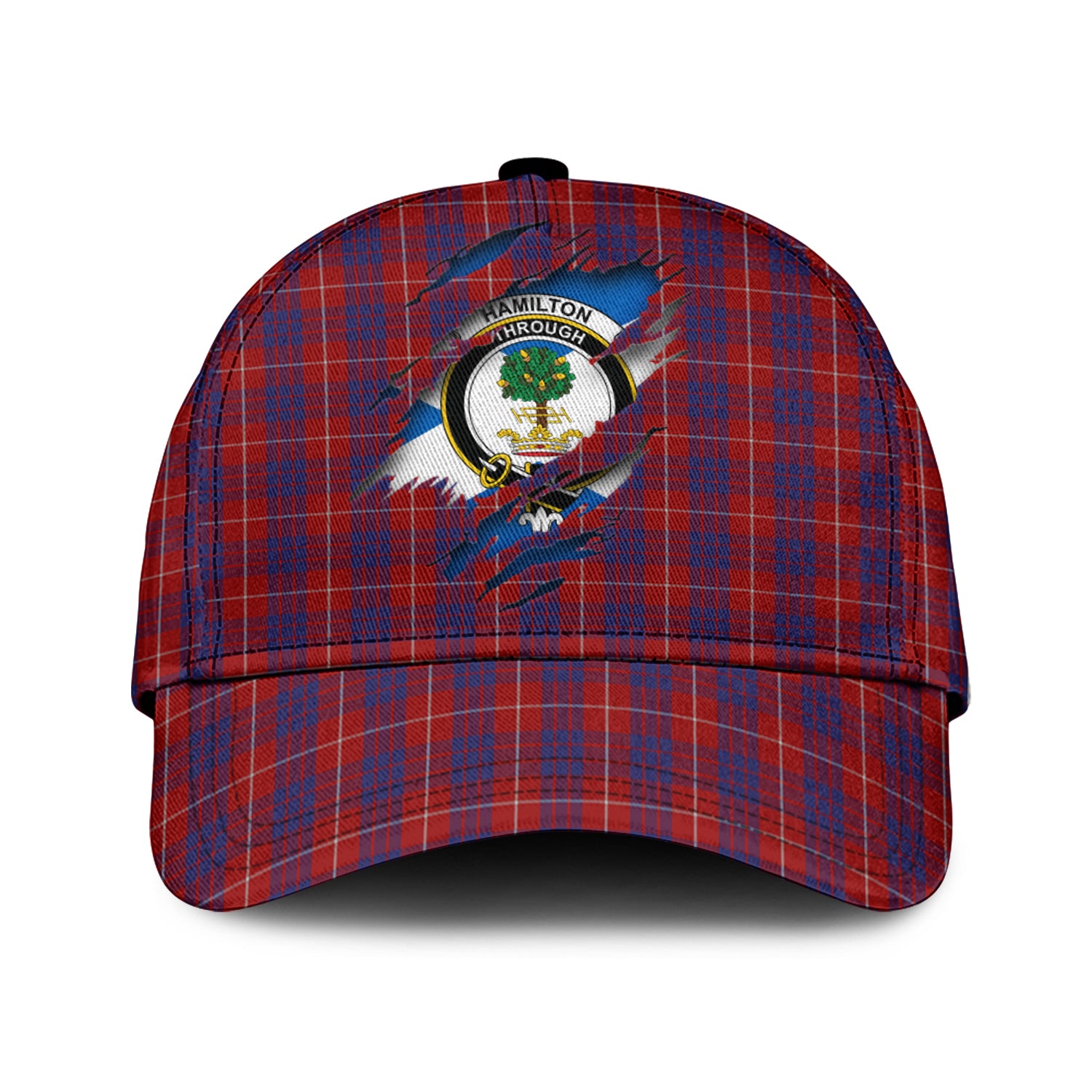 Hamilton Tartan Plaid Cap, Family Crest In Me Style Tartan Baseball Cap TS23 Trucker Hats Custom Hats Gifts For Men & Women