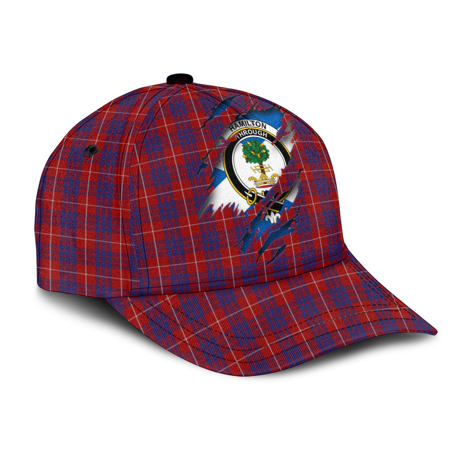 Hamilton Tartan Plaid Cap, Family Crest In Me Style Tartan Baseball Cap TS23 Trucker Hats Custom Hats Gifts For Men & Women