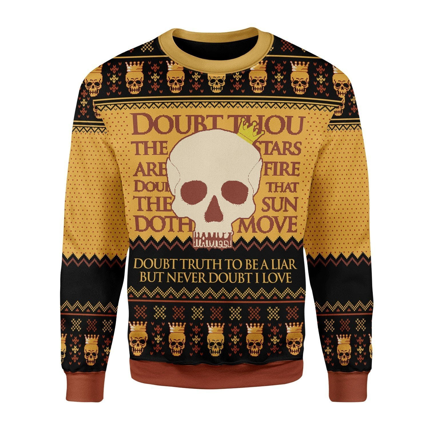 Hamlet William Shakespare Ugly Christmas Sweater Adult 3D Funny Matching for family