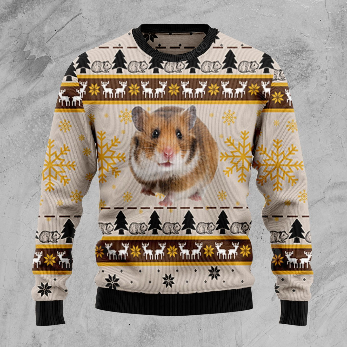 Hamster Cute Ugly Christmas Sweater Adult 3D Funny Matching for family