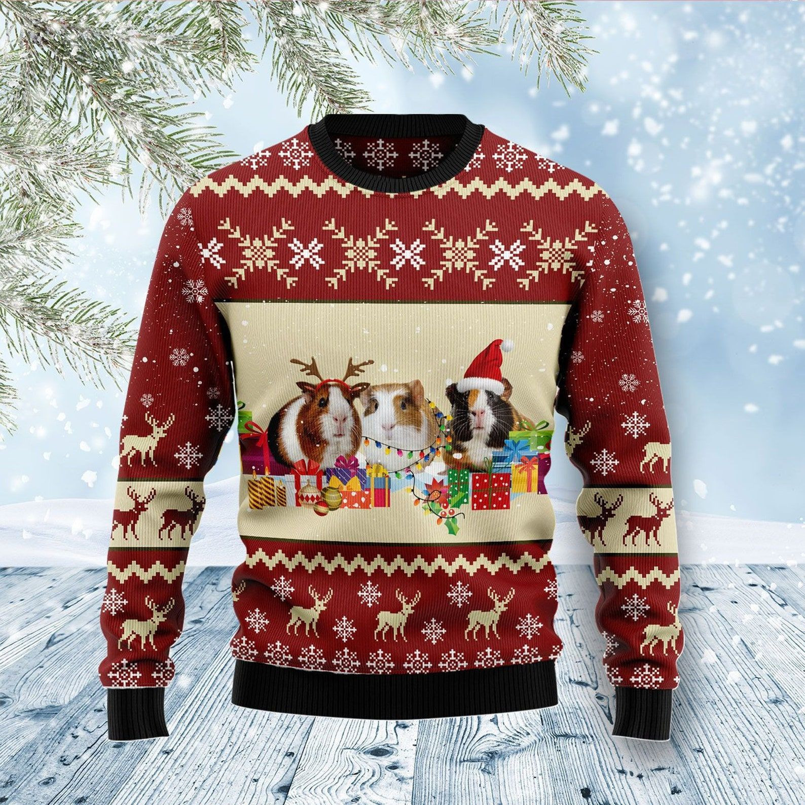 Hamsters Presents For Unisex Ugly Christmas Sweater Adult 3D Funny Matching for family