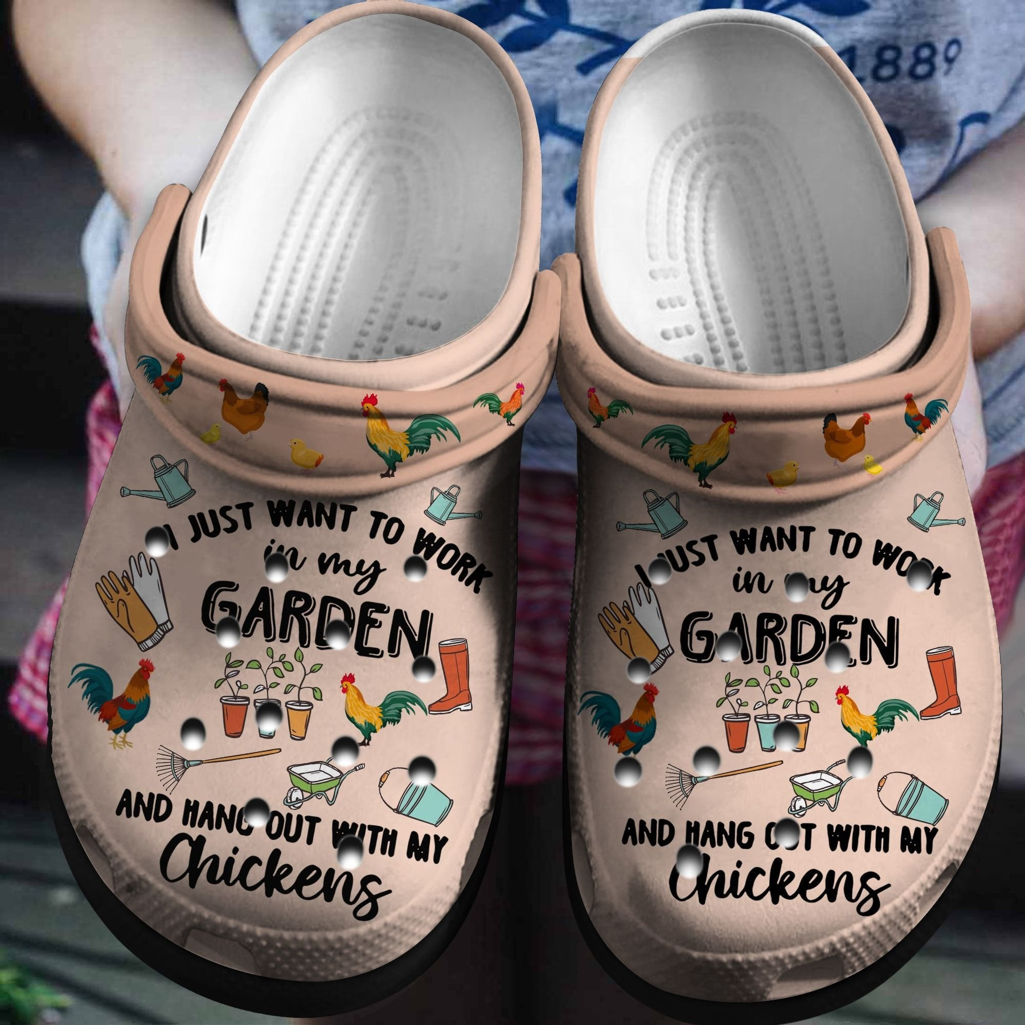 Hang Out With Chickens Shoes - Funny Farm clogs Gift For Birthday