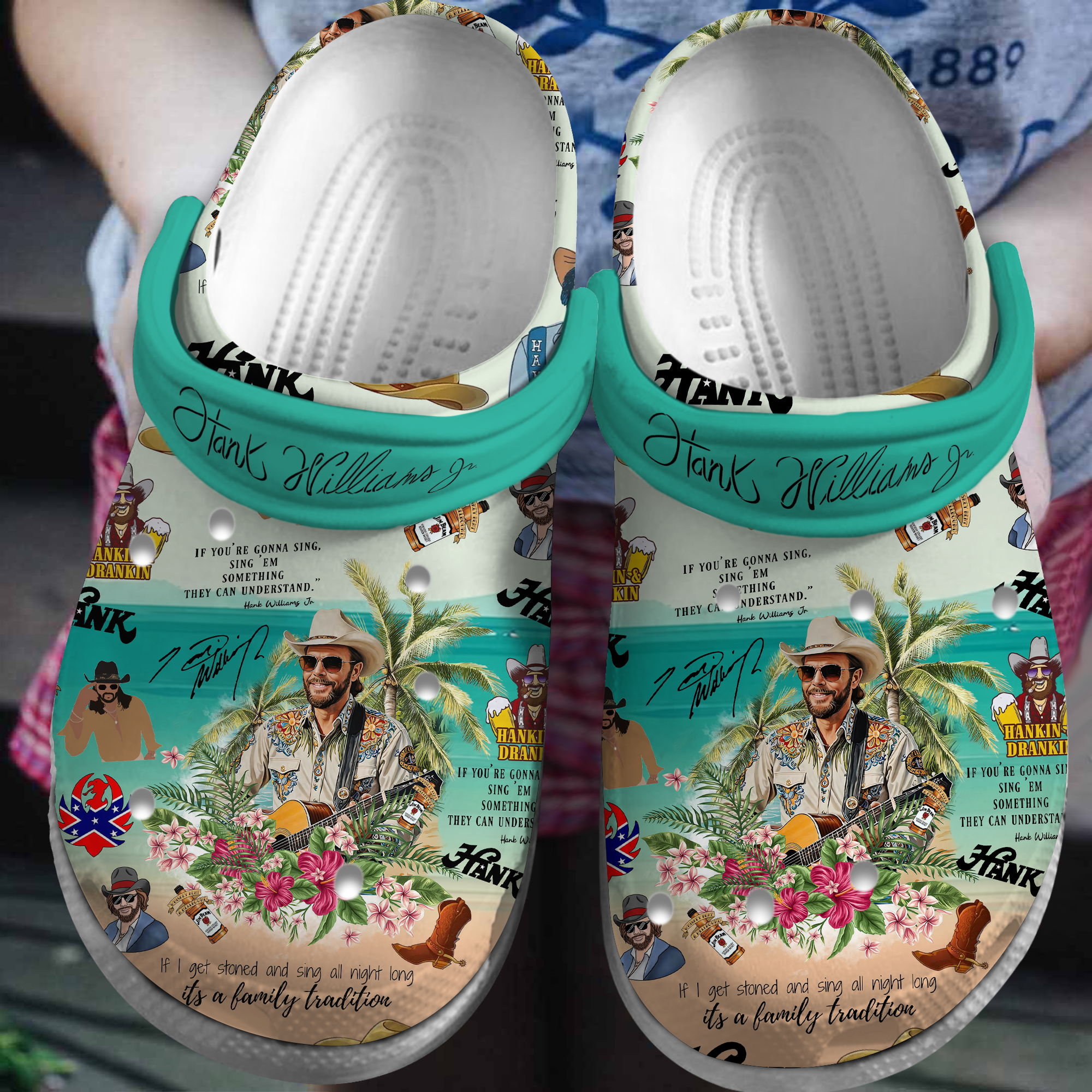 Hank Williams Jr Music Crocs Crocband Clogs Shoes Comfortable For Men Women and Kids