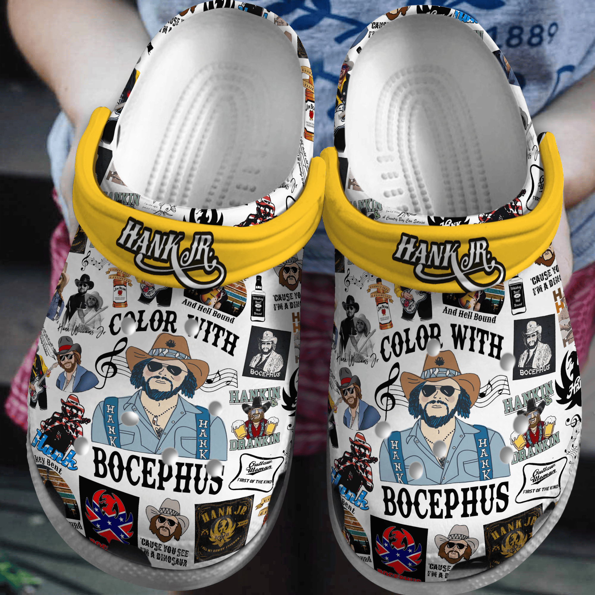 Hank Williams Jr. Music Crocs Crocband Clogs Shoes Comfortable For Men Women and Kids