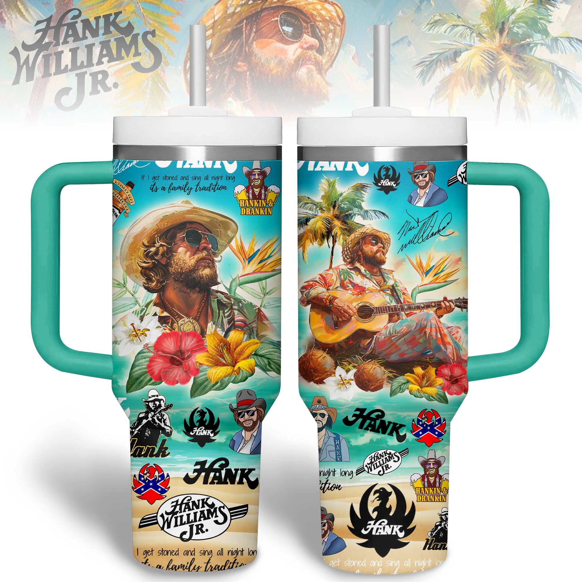 Hank Williams Jr. Music Custom Stanley Cup 40 oz 30 oz Tumbler With HandleTVC2301306