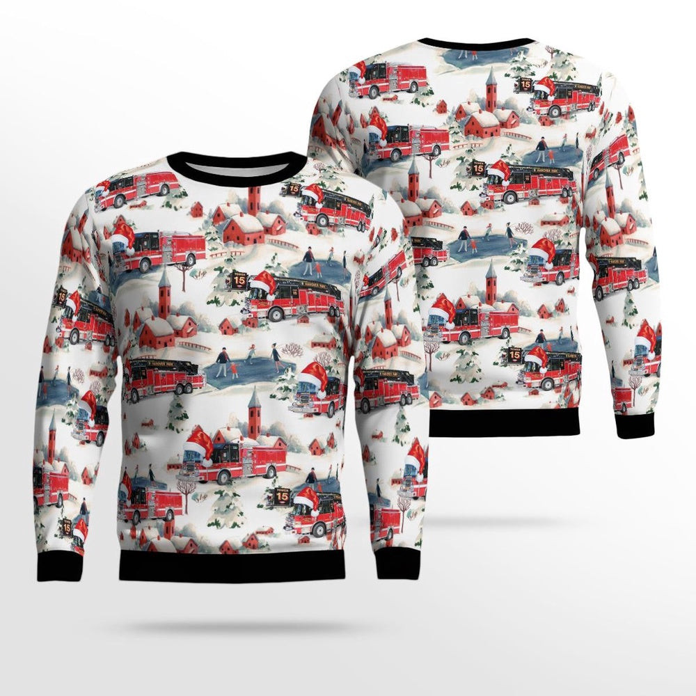 Hanover Park Illinois Hanover Park Fire Department AOP Ugly Sweater Xmas Unisex Sweater Christmas Gifts For Men Women