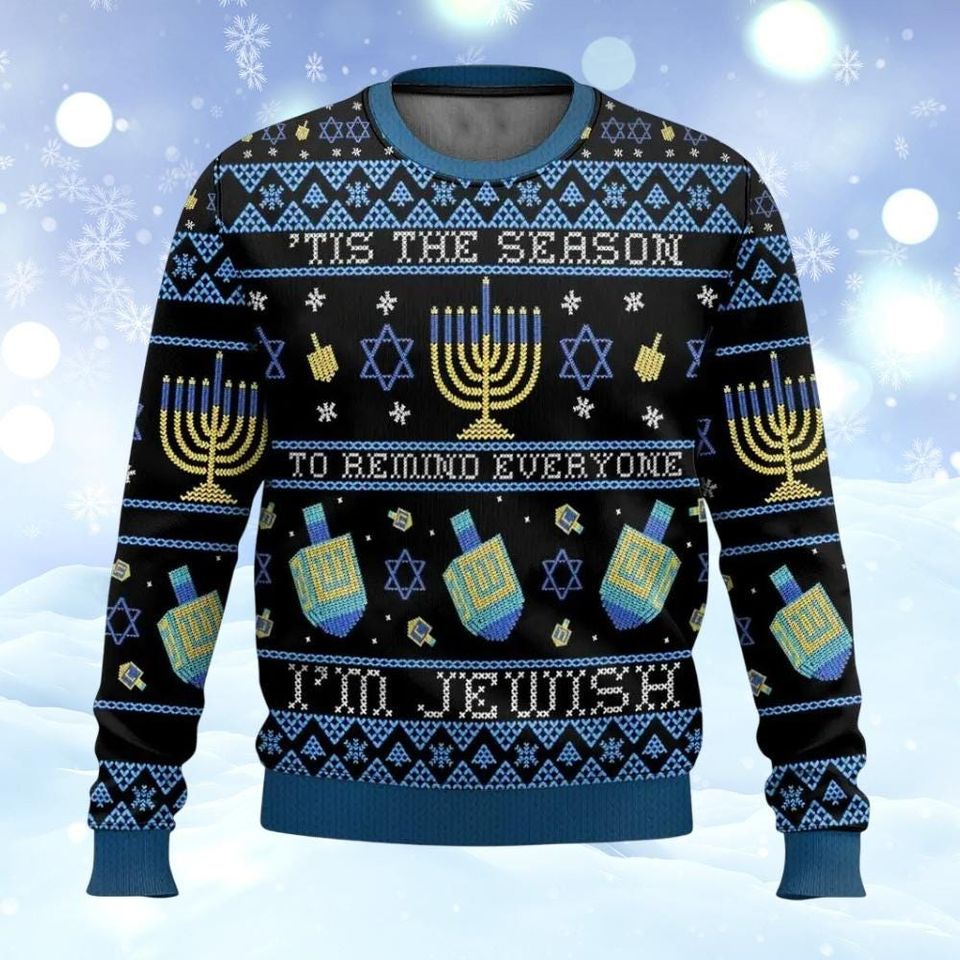 Hanukkah Christmas Ugly Sweater, Jewish Holiday Sweater